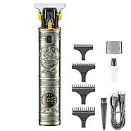 Акумуляторна машинка для стрижки волосся з дисплеєм VGR V-097 Тример для стрижки бороди та вусів, фото 4