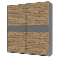 Шафа купе Doros G-Caiser Графіт / Тахо вставка Графіт 2 ДСП / 5 частин 220х60х240 (42003002)