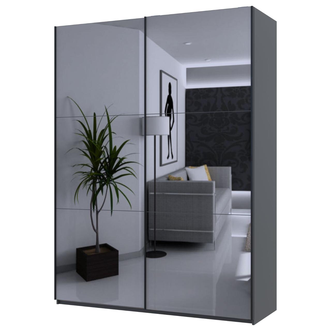 Шафа купе Doros G-Caiser Графіт 2 Дзеркала 180х60х240 (42005012), фото 1