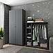 Шафа для одягу Doros Promo з полицями Графіт 2 ДСП 90х48х204 (42005101), фото 4