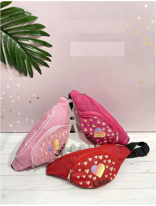 Поясна сумка бананка підліткова тканинна 31*13 см на блискавці модний принт у різних кольорах Nina, фото 1