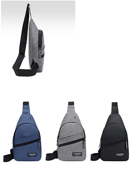 Чоловіча сумка слінг тканинна через плече на блискавці з кишенями 30*17 см у різних кольорах Nina
