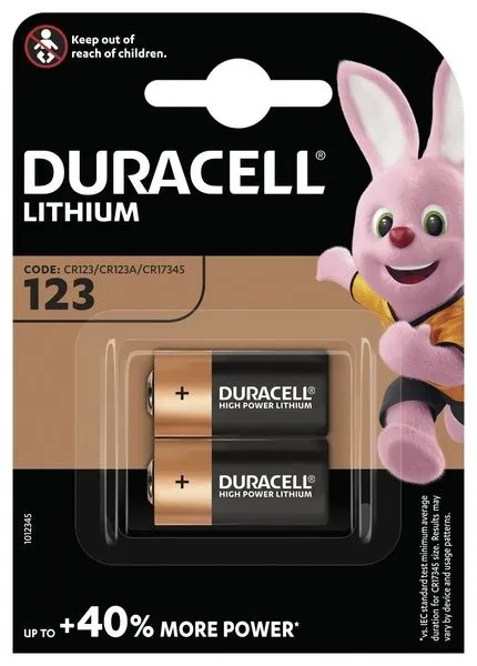 Батарейка Duracell CR 123/DL 123 2 шт