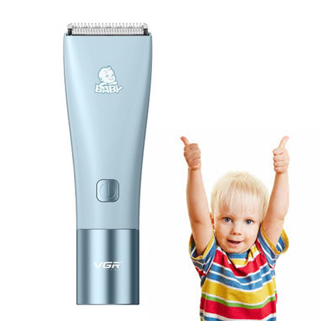 Дитячий триммер для стрижки волосся з керамічними ножами VGR V-153 Бездротова машинка для стрижки дітей, фото 1