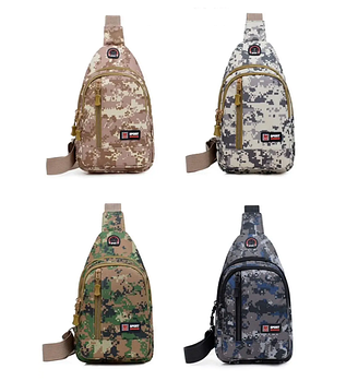 Чоловіча сумка слінг тканинна через плече на блискавці з кишенями 30*17 см у різних кольорах Nina
