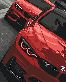 Картина за номерами Червона БМВ 40*50 см Орігамі LW 3155