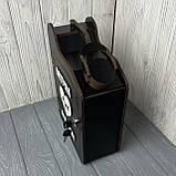 Каністра-бар "Аптечка для душі", дерев'яний, 30*22*11 см, з чарками, чорний, фото 5