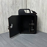 Каністра-бар "Аптечка для душі", дерев'яний, 30*22*11 см, з чарками, чорний, фото 3