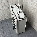 Каністра-бар "The Best Boss", дерев'яний, 30*22*11 см, з чарками, білий, фото 3