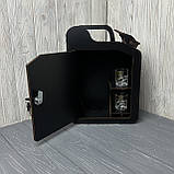 Каністра-бар "The Best Boss", дерев'яний, 30*22*11.5 см, з чарками, чорний, фото 3