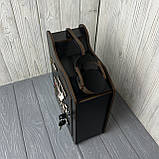 Каністра-бар "Для екстренної дозаправки", дерев'яний, 30*22*11.5 см, з чарками, чорний, фото 5