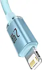 Дата-кабель Baseus Crystal Shine Series Fast Charging CAJY001203 USB (тато) - Lightning (тато) 2m Sky Blue 2.4A, фото 7