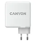Адаптер живлення для телефона Canyon H-100 GaN 2xUSB-C, 2xUSB-A, PD3.0, QC3.0, 100W (CND-CHA100W01) White, фото 2