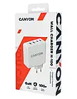 Адаптер живлення для телефона Canyon H-100 GaN 2xUSB-C, 2xUSB-A, PD3.0, QC3.0, 100W (CND-CHA100W01) White, фото 3