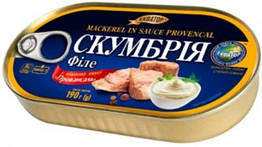 Філе скумбрії в соусі Провансаль Екватор 190 грамів
