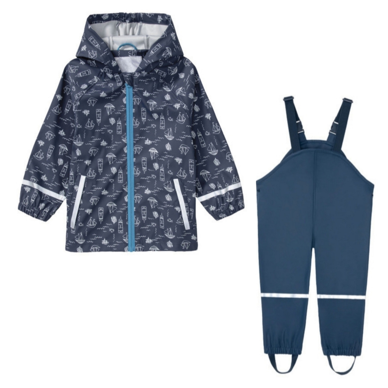 Костюм для хлопчика водонепроникний темно-синій Корабль Lupilu 110/116см, фото 1