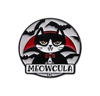 "Кіт Граф Мяукула / Meowcula (Дракула)" значок (пін) металевий