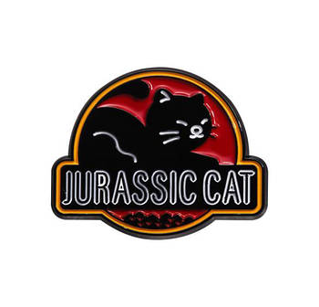 "Юрський кіт / Jurassic cat" значок (пін) металевий