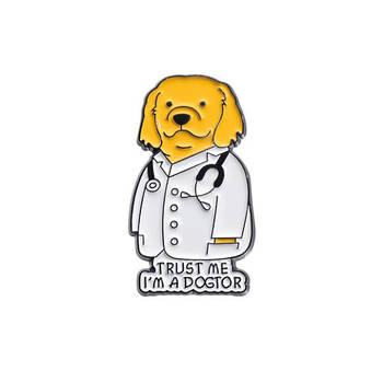 "Вірте мені, я догтор / Trust me i'm a dogtor" значок (пін) металевий