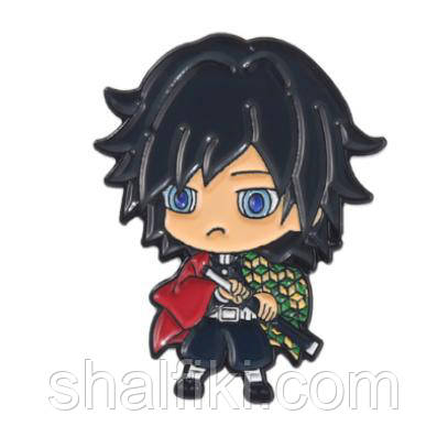 "Гію Томіоку (Клинок, який знищує демонів / Demon slayer)" значок (пін) металевий, фото 1