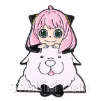 "Аня і Бонд Форджер (Сім'я шпигуна / Spy family)" значок (пін) металевий, фото 1