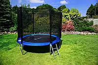 КРЕПКИЙ до 130кг и УСТОЙЧИВЫЙ детский БАТУТ FUNFIT 252 см с ВНЕШНЕЙ защитной сеткой+лестница в ПОДАРОК