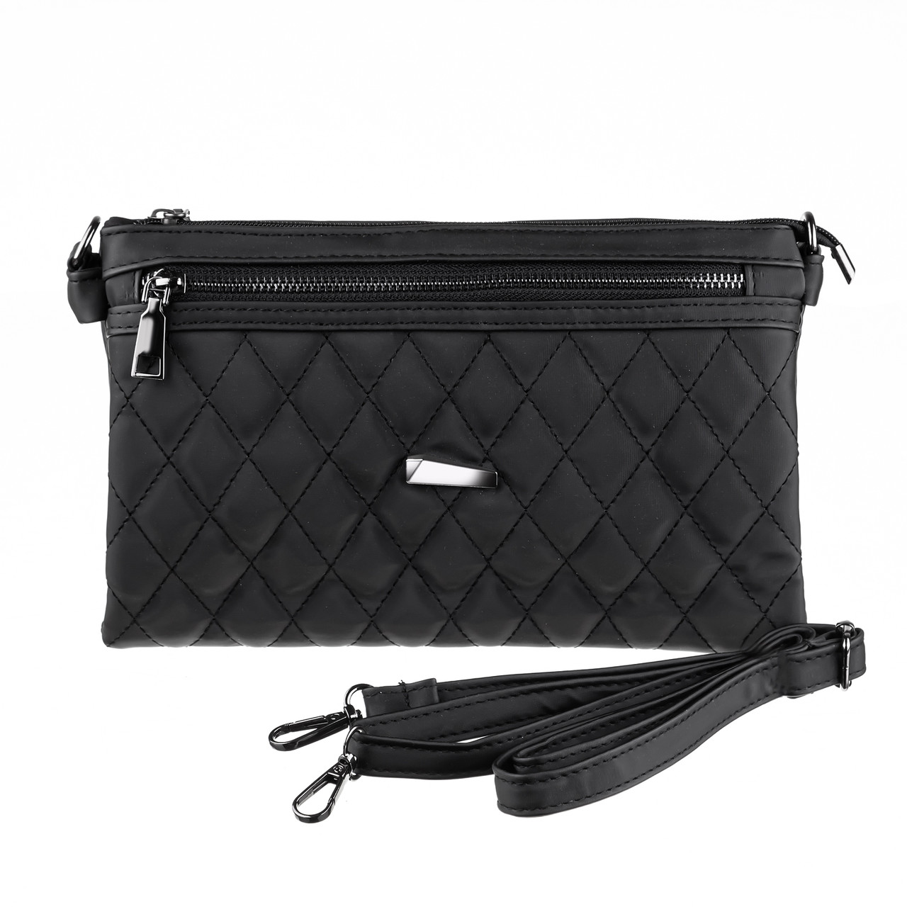 Жіноча сумка через плече на блискавці Bagira 053 чорна