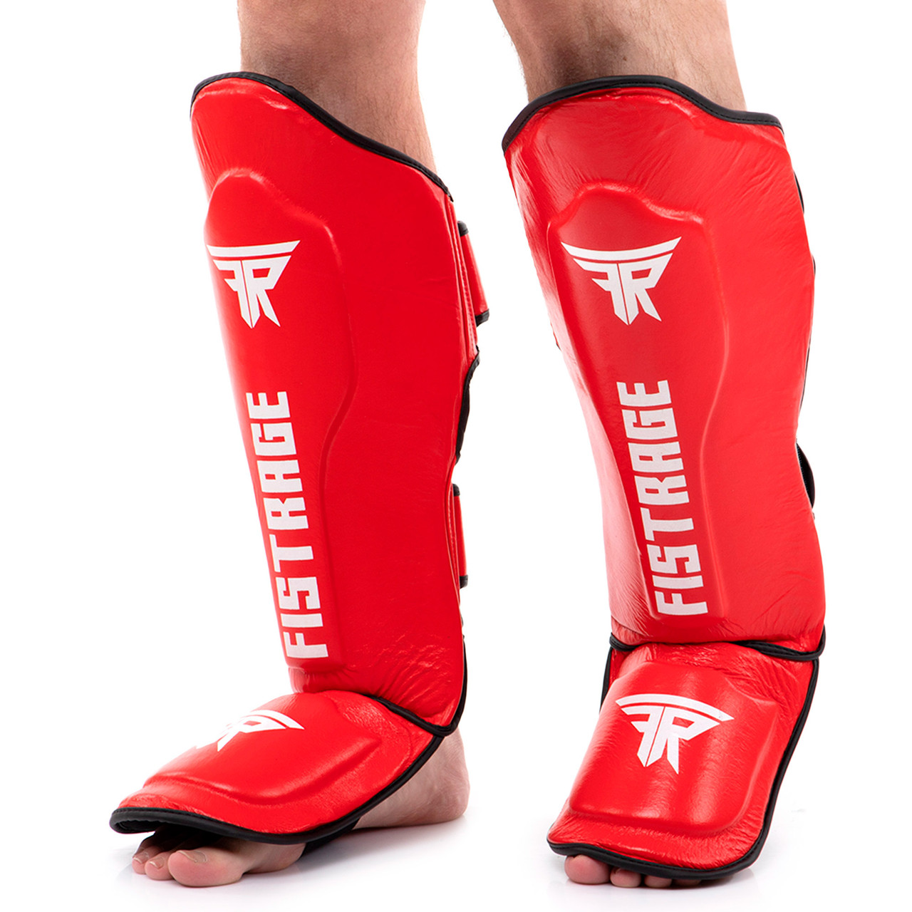 Захист гомілки та стопи шкіряний для єдиноборств Zelart Fistrage 8472 розмір XL Red, фото 1