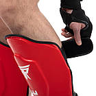 Захист гомілки та стопи шкіряний для єдиноборств Zelart Fistrage 8472 розмір XL Red, фото 4