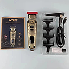 Бездротова машинка для стрижки волосся з дисплеєм + 4 насадки, VGR V-901 / Чоловічий тример для стрижки, фото 9