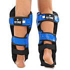 Захист гомілки та стопи шкіряний для єдиноборств Zelart Fistrage 8472 розмір M Blue, фото 4