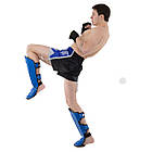 Захист гомілки та стопи шкіряний для єдиноборств Zelart Fistrage 8472 розмір M Blue, фото 7