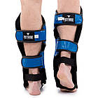Захист гомілки та стопи шкіряний для єдиноборств Zelart Fistrage 8472 розмір M Blue, фото 5