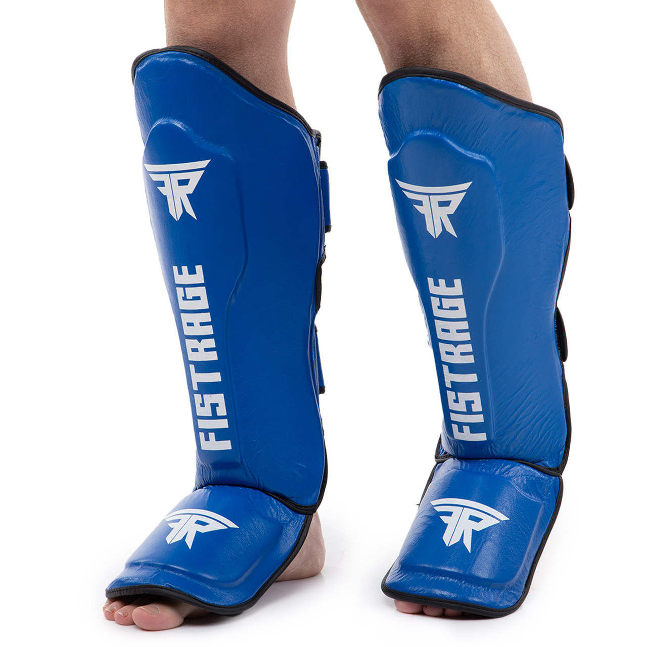 Захист гомілки та стопи шкіряний для єдиноборств Zelart Fistrage 8472 розмір XL Blue, фото 1