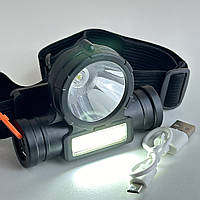Налобний світлодіодний ліхтар 0963 Headlamp COB+XPE Headlamp Headlight LED з USB зарядкою