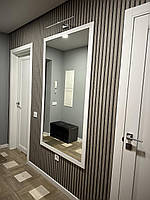 Дзеркало велике підлогове у весь зріст настінне біле 170х70 см в білій МДФ рамі