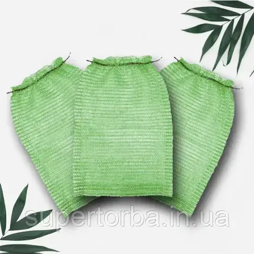 Сітка овочева 20 кг, 40×60 см, зелена 100 штук (сітка-мішок для овочів), фото 1