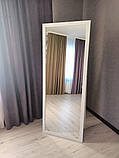 Дзеркало підлогове з ніжкою в білій рамі, ростове велике біле на підставці, фото 2