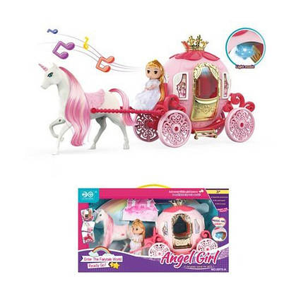 Карета іграшкова з конячкою та лялькою 6970-A