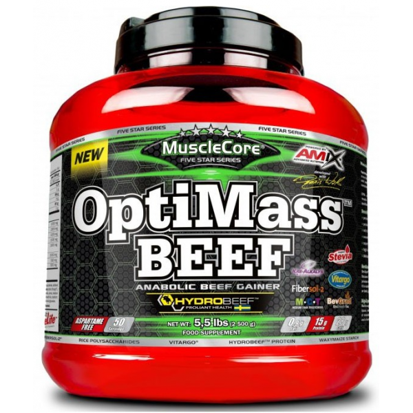 Яловичий гейнер Amix OptiMass Beef Gainer 2500g