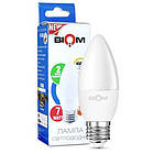 Світлодіодна лампа Biom BT-568 C37 7W E27 матова для економії електроенергії з природним освітленням