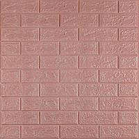 Декоративна 3Д панель під цеглу Пудровий 700х770х3мм цегляна кладка самоклеюча для стін текстурна