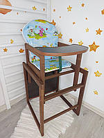 Стільчик для годування трансформер дитячий дерев'яний Поляна