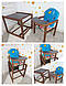 Стільчик для годування трансформер дитячий дерев'яний темний Море - фото 1 - id-p2273070742