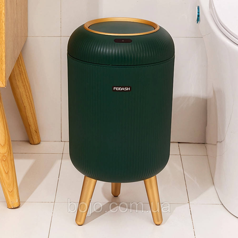 Контейнер для сміття 10 л  Пластик F264-TG6110, Зелений (1142)