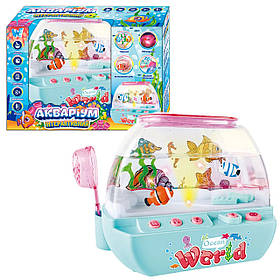 Музичний акваріум WToys синій укр мова підсвічування казки пісні Bluetooth нічник USB-кабель 17*11*14см (49579)