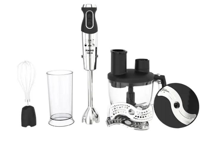 Блендер заглибний Magio MG-642 1,25 л. мінікомбайн, диски для шаткування й натирання, 1500 Вт, фото 1