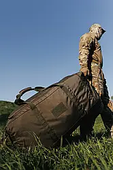 Тактична транспортна Сумка армійська на 150 літрів із системою моллі в кольорі Олива військовий баул ЗСУ НГУ