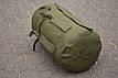 Баул для військових Оліва-Хакі 120 літрів армійська Сумка, транспортний великий рюкзак тактичний із просоченням, фото 3
