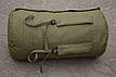 Баул для військових Оліва-Хакі 120 літрів армійська Сумка, транспортний великий рюкзак тактичний із просоченням, фото 6